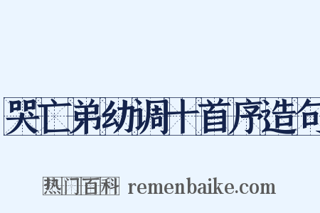 哭亡弟幼调十首序造句是什么意思的图片